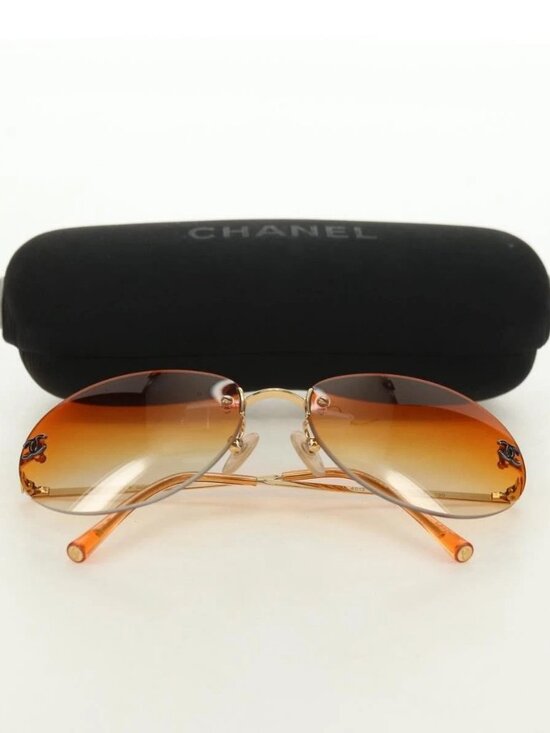 CHANEL Sunglasses metal Orange CC Auth yk20403SAM main image 6